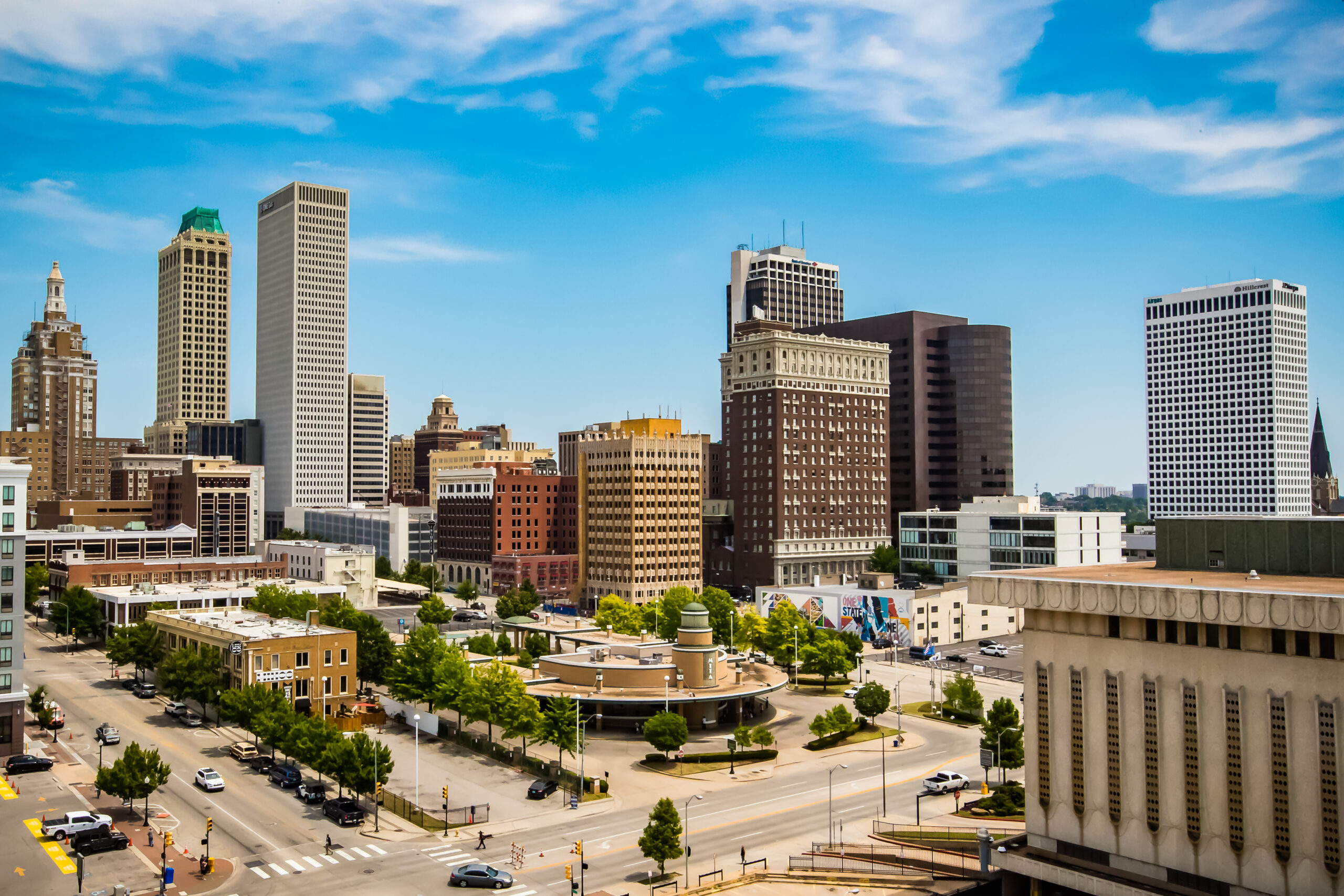 A skyline photograph of the city of Tulsa