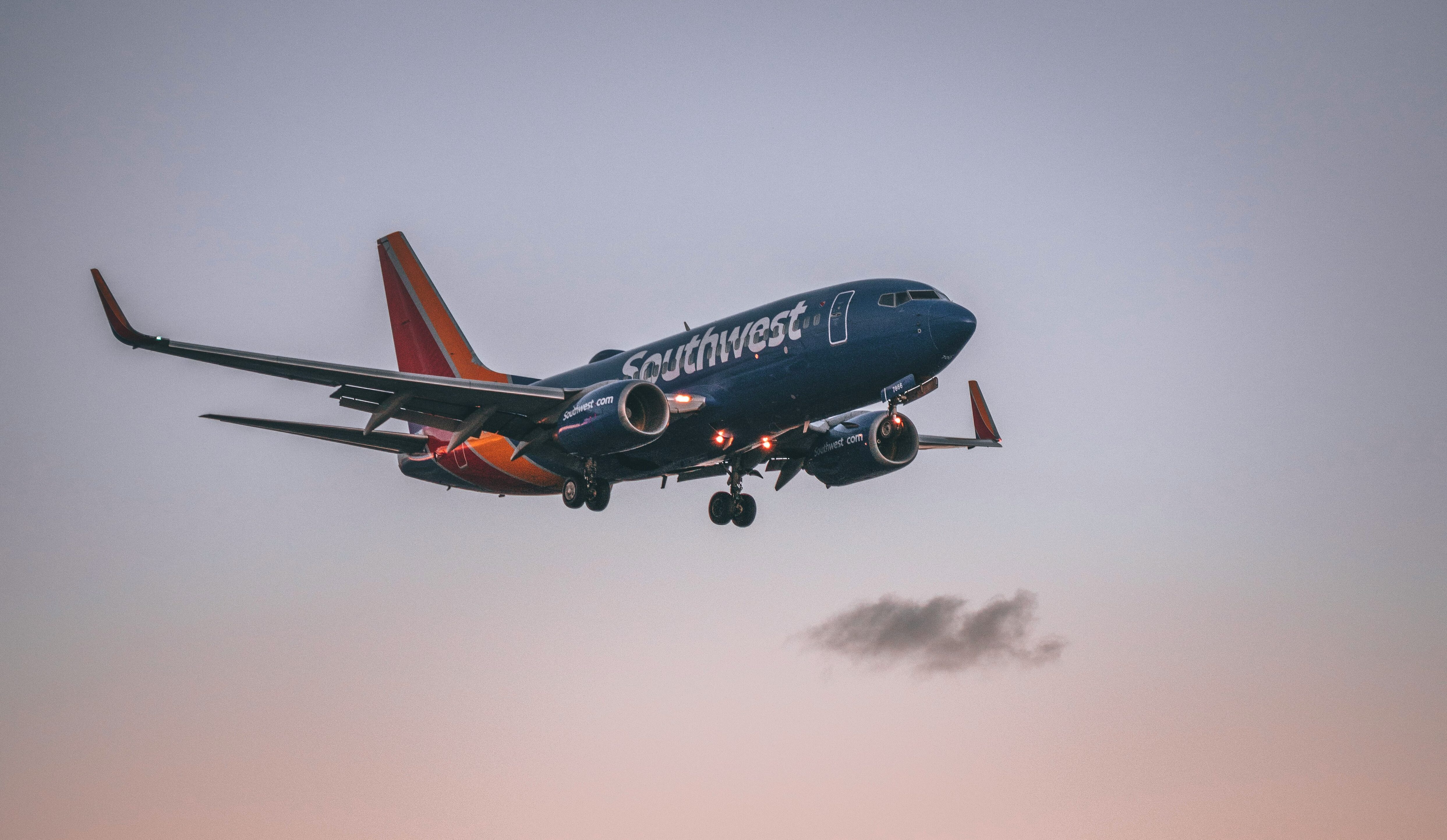 Southwest Airlines plane in flight