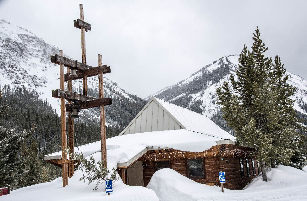 church in snow